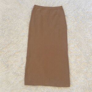 Jenni Kayne camel tan Ludlow knit midi pencil skirt Medium